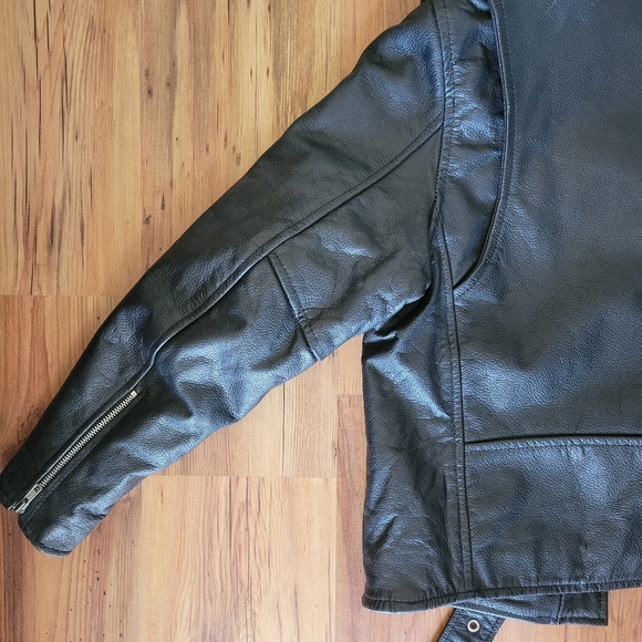 Women's black genuine leather jacket size 12 - Picture 12 of 16